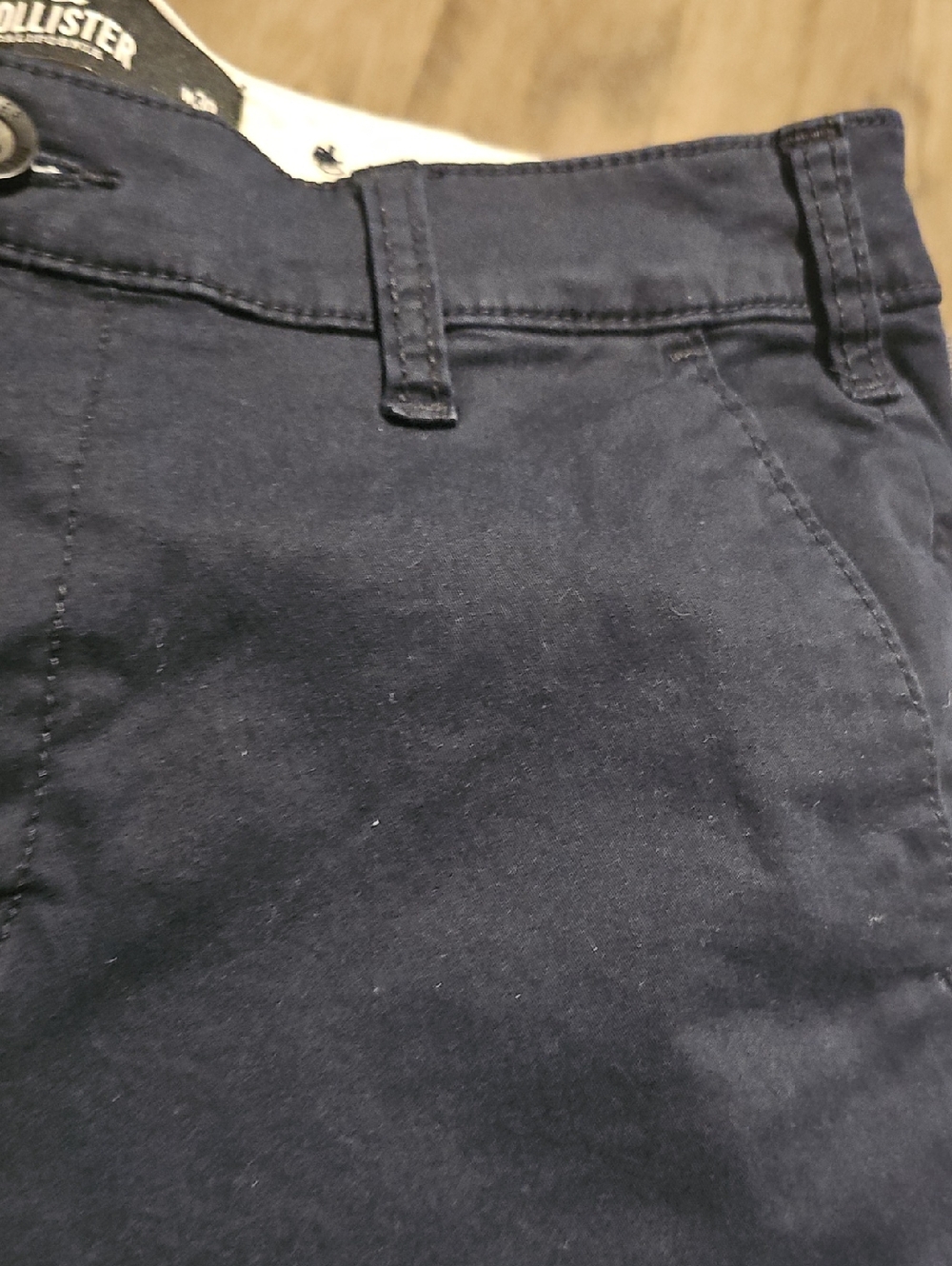 Hollister Men's Navy Flat-Front Chino Shorts Waist 30 Flex Summer Casual - Picture 4 of 5